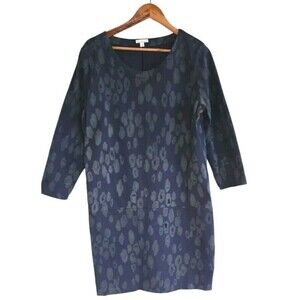 COPY - Gap Dress Womens Large Blue Leopard Print Gold Zip Hem Knee Length Cotton